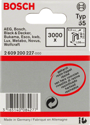 Úzka korunková sponka Bosch typ 55 s živicovým povrchom 23 mm.
