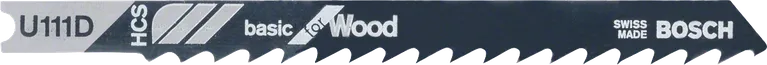 Pílový list do priamočiarej píly Bosch U 111 D na drevo s rozvedenými zubami.