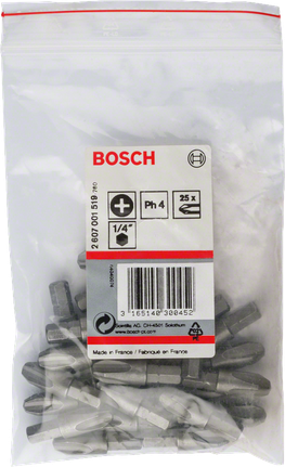 Sada extra tvrdých skrutkovacích bitov Bosch PH4, 32 mm.