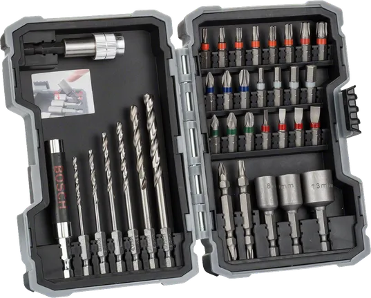 35-dielna sada vrtákov a skrutkovacích bitov Bosch HSS-G.