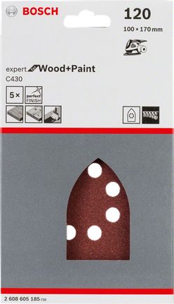 5-dielna sada brúsnych listov Bosch C430.