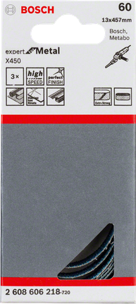 Brúsny pás Bosch X450 13x457 mm, zrnitosť 60 na kov.