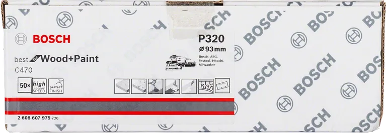 Brúsne listy Bosch C470 P320 93 mm, balenie 50 kusov.