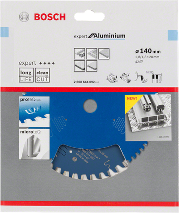 Pílový kotúč Bosch Expert na hliník s priemerom 140 mm.