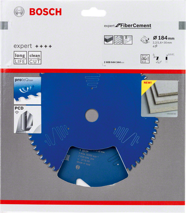 Pílový kotúč na vláknocement Bosch 184 × 30 mm.