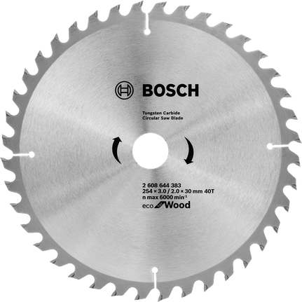 Pílový kotúč Bosch Eco na drevo, priemer 254 mm.