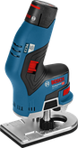 Akumulátorová dlaňová fréza Bosch GKF 12V-8, ergonomická rukoväť.