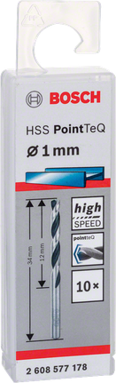 Sada vrtákov Bosch HSS PointTeQ 1,0 mm.