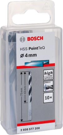 Sada vrtákov Bosch HSS PointTeQ 4,0 mm.