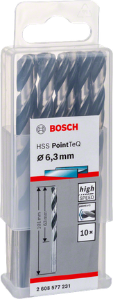 Sada vrtákov Bosch HSS PointTeQ 6,3 mm.