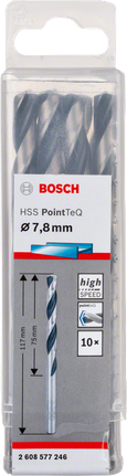 Sada špirálových vrtákov Bosch HSS PointTeQ 7,8 mm.