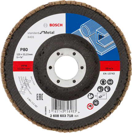 Lamelový kotúč na kov Bosch X431, zrnitosť 125 mm 80.
