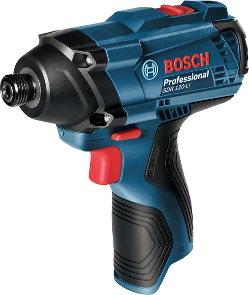 Akumulátorový rázový uťahovák Bosch GDR 120-LI s ergonomickou rukoväťou.