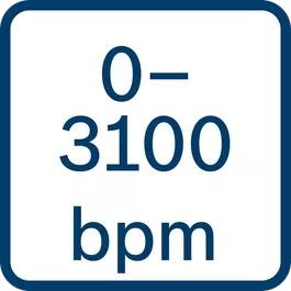  Frekvencia príklepu pri menovitých otáčkach 0 – 3 100