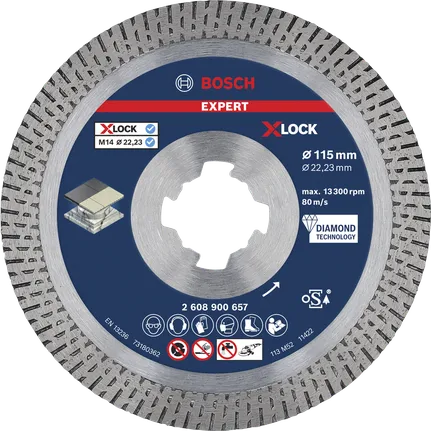 Diamantový rezný kotúč Bosch EXPERT HardCeramic X-LOCK 115 mm.