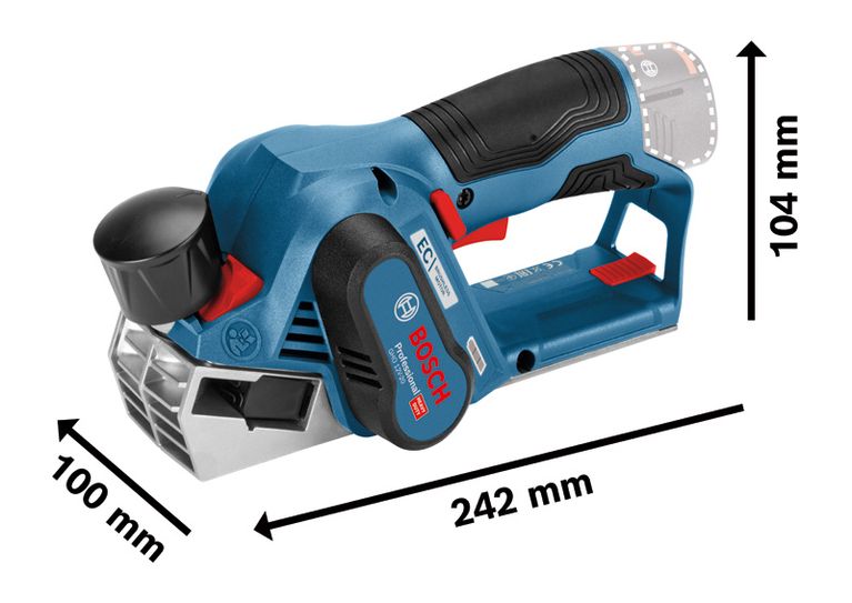 Akumulátorový hoblík Bosch GHO 12V-20 pre efektívne hobľovanie dreva.