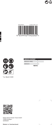Brúsny papier Bosch EXPERT C470 80x133 mm, 8-dierkový, zrnitosť 400, balenie 10 kusov.