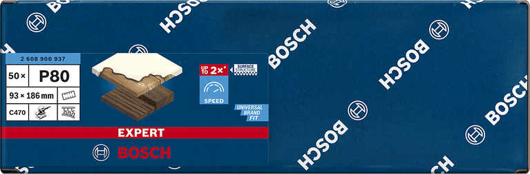 Brúsny papier Bosch Expert C470 93 × 186 mm, zrnitosť 80.