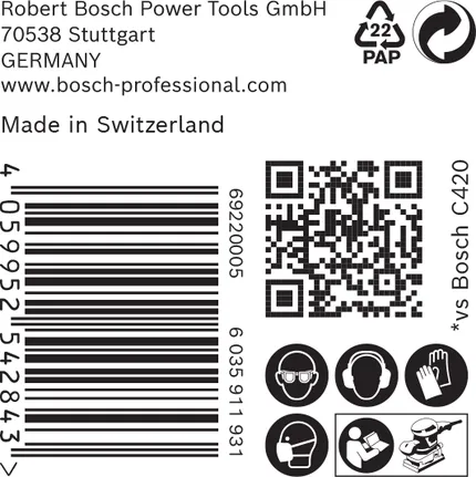 Balenie brúsneho papiera Bosch EXPERT C470.