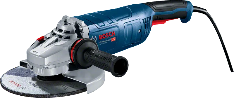 Uhlová brúska Bosch GWS 24 s ergonomickou rukoväťou.