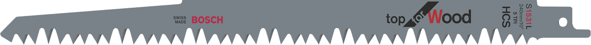 List priamočiarej píly Bosch Top for Wood s ostrými zubami.