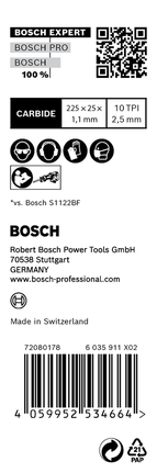Kotúč do píly Bosch EXPERT S 1155 HHM z tvrdokovu, 225 mm.