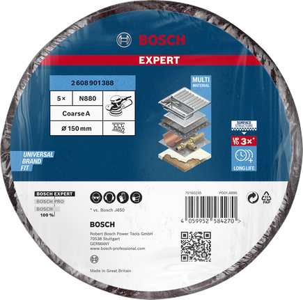 Bosch N880 hrubý netkaný kotúč 150 mm 5 kusov.