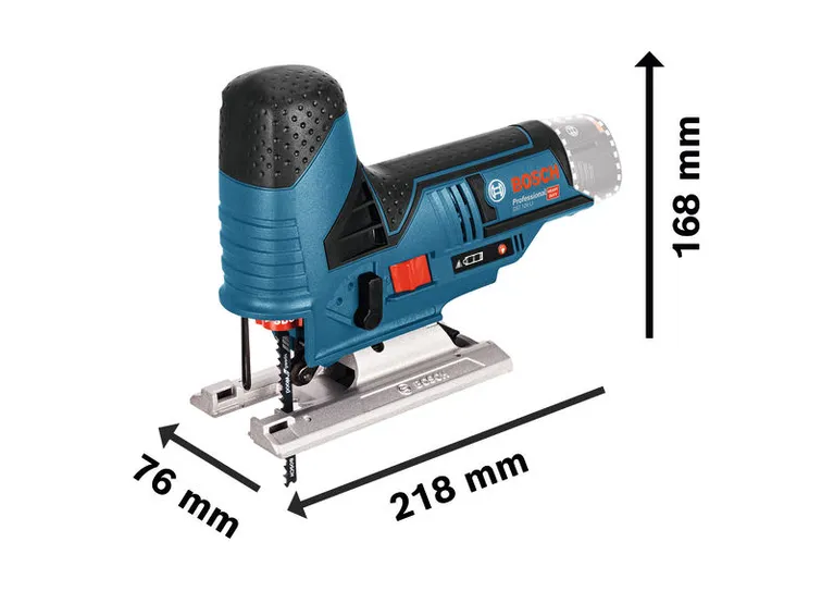 Akumulátorová priamočiara píla Bosch GST 12V-70 s hĺbkou rezu dreva 70 mm.