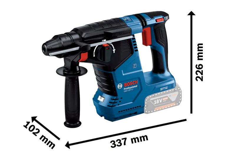 Vŕtacie kladivo Bosch GBH 187-LI s 18V batériou.