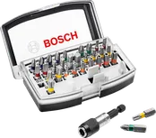 32-dielna sada skrutkovacích bitov Bosch s rýchloupínacím držiakom.