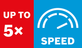 Až 5-násobná rýchlosť.