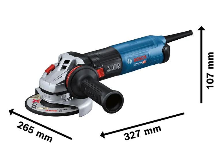 Uhlová brúska Bosch GWS 17-125 SB s ergonomickou rukoväťou.