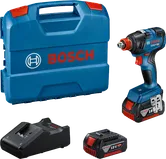Rázový uťahovák Bosch GDX 18V-200 s puzdrom a batériami.