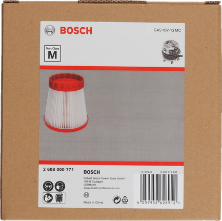 Filter Bosch M triedy 158x158x160mm pre GEN 18V-12 MC.