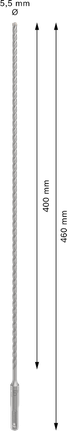 Vrták do kladiva Bosch PRO SDS plus-5X 5,5 x 400 x 460 mm.