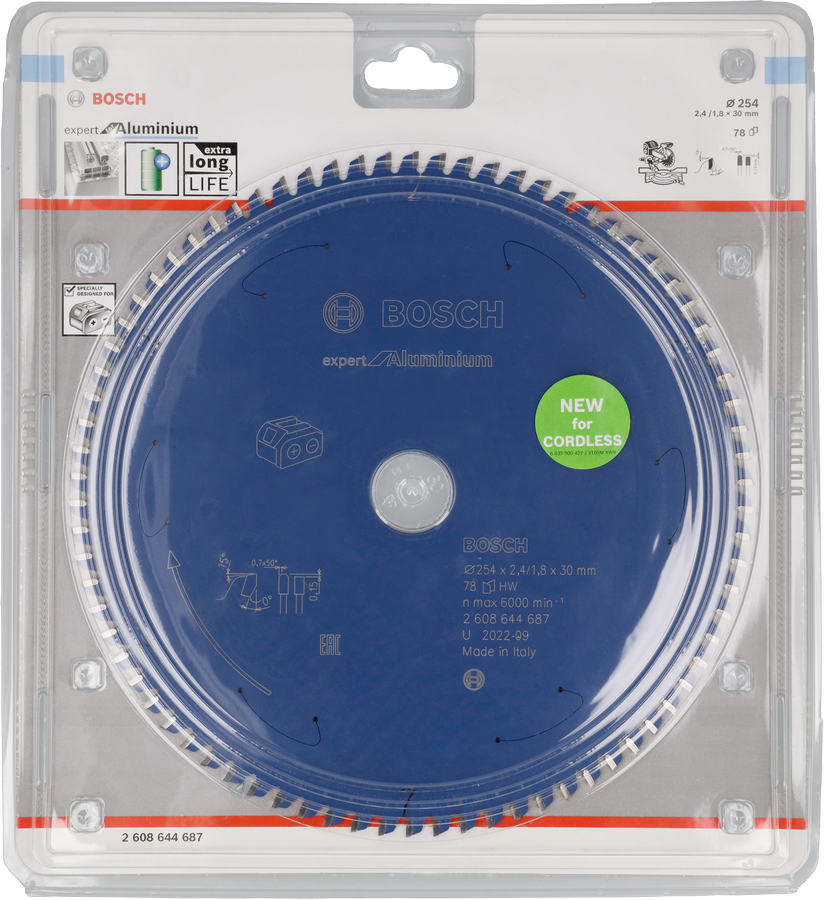 Pílový list Bosch Expert na hliník 254 mm pre akumulátorové píly.