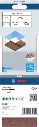 Brúsny pás Bosch PRO X440 75x533 mm G40 3 kusy.