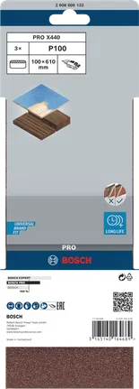 Brúsny pás Bosch PRO X440, zrnitosť 100 x 610 mm, balenie 100 kusov.