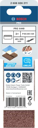 Brúsne pásy Bosch PRO X440 40 × 305 mm 3 ks.