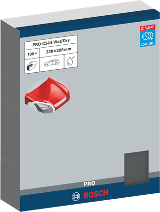 Brúsne listy Bosch PRO C344 na mokré a suché brúsenie 230 × 280 mm.