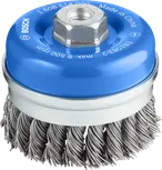 Ťažká hrnková kefa Bosch PRO Metal 90 mm pre uhlové brúsky.
