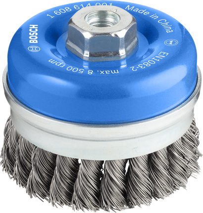 Ťažká hrnková kefa Bosch PRO Metal 90 mm pre uhlové brúsky.