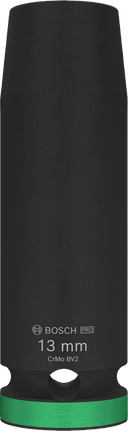 Rázový nástrčný kľúč Bosch PRO 1/2" hlboký 13 mm, čierny povrch.