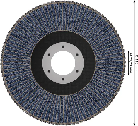 Lamelový kotúč Bosch PRO X571 115 mm G120 na brúsenie.