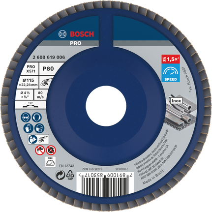 Lamelový kotúč Bosch PRO X571 115 mm G80 na kov.