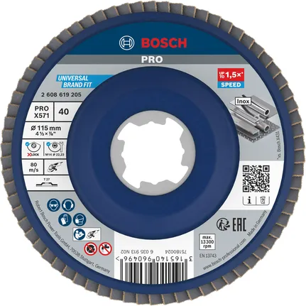 Lamelový kotúč Bosch PRO X571 115 mm G40 X-Lock na kov.