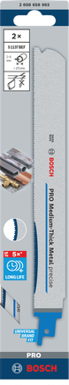Precizný pílový list Bosch PRO Medium-Thick Metal S1137BEF, 2 kusy.