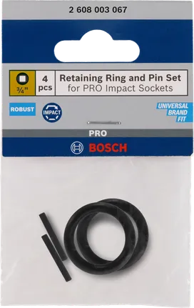 Sada poistných krúžkov a čapov Bosch 3/4″, 4 ks.