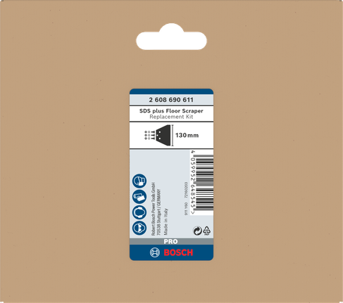 Súprava náhradných škrabiek na podlahu Bosch SDS plus 130 mm.