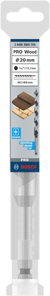 Vrták do dreva Bosch PRO 20 mm na presné vŕtanie do dreva.